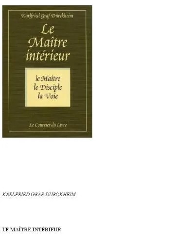 دانلود نسخه کامل کتاب Le maître intérieur : Le maître, le disciple, la voie