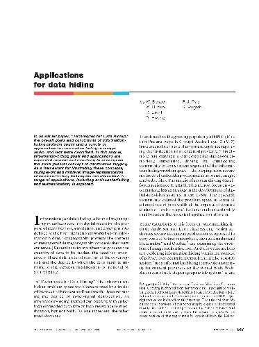 دانلود نسخه کامل کتاب Applications for data hiding