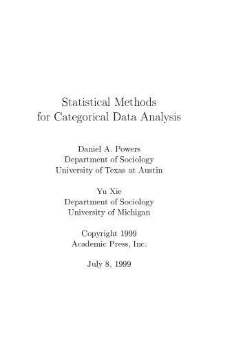 دانلود نسخه کامل کتاب Statistical Methods for Categorical Data Analysis