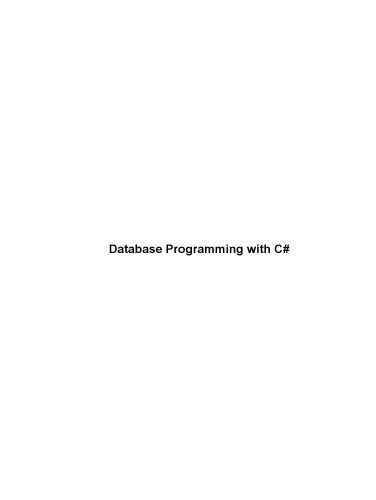 دانلود نسخه کامل کتاب Database Programming with C#
