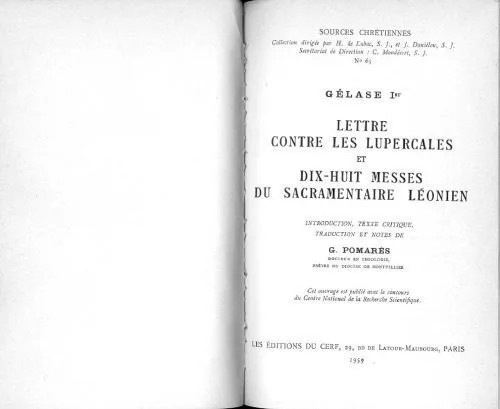 دانلود نسخه کامل کتاب Lettre contre les Lupercales et Dix-huit messes du Sacramentaire léonien