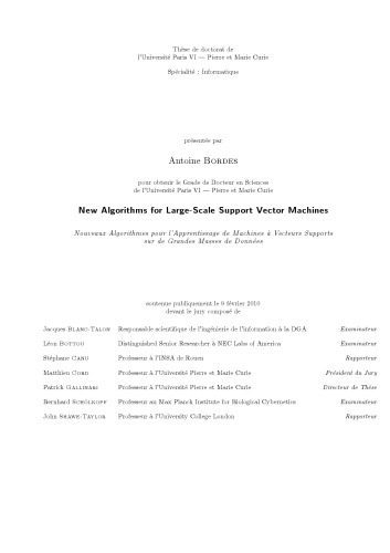 دانلود نسخه کامل کتاب New Algorithms for Large-Scale Support Vector Machines