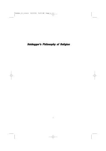 دانلود نسخه کامل کتاب Heideggers Philosophy of Religion
