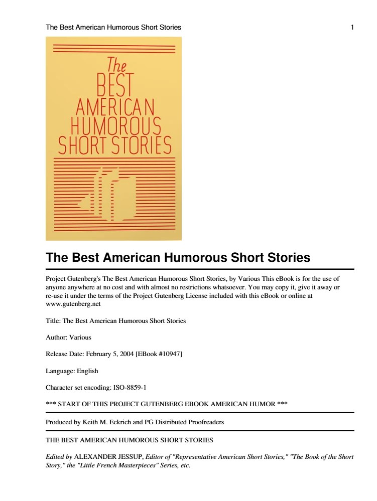کتاب The Best American Humorous Short Stories نسخه انگلیسی PDF