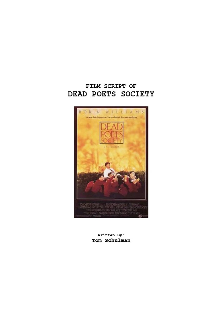 کتاب Dead Poets Society Film Script نسخه انگلیسی PDF