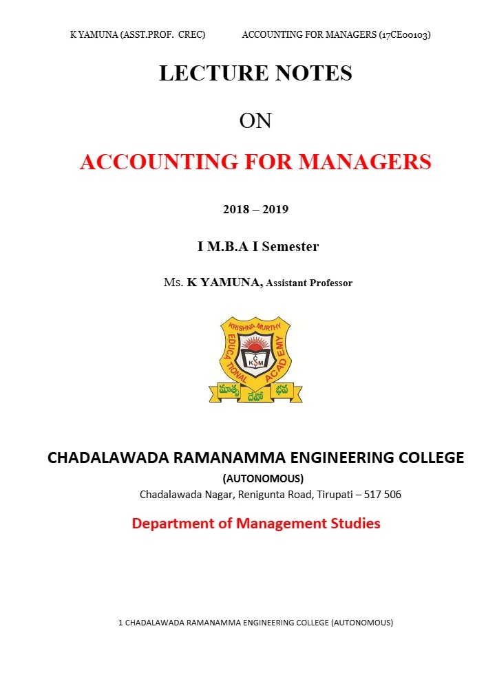 کتاب Accounting for Management for MBA (حسابداری مدیریت برای MBA) نسخه انگلیسی PDF