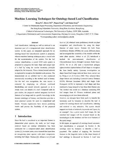 دانلود نسخه کامل کتاب Machine Learning Techniques for Ontology-based Leaf Classification