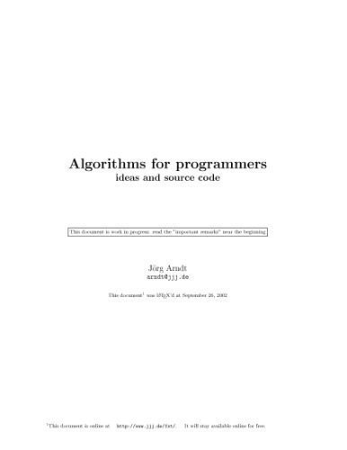 دانلود نسخه کامل کتاب Algorithms for Programmers: Ideas and Source Code