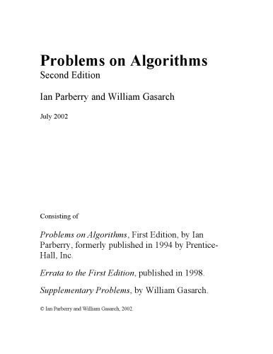 دانلود نسخه کامل کتاب Problems on algorithms