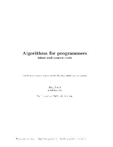 دانلود نسخه کامل کتاب Algorithms for programmers ideas and source code