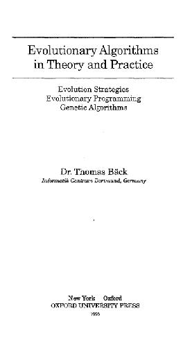 دانلود نسخه کامل کتاب Evolutionary Algorithms in Theory and Practice