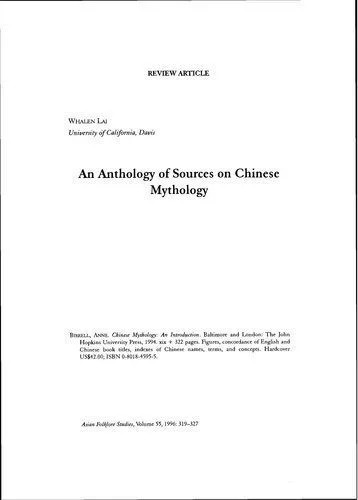 دانلود نسخه کامل کتاب An Anthology Of Sources On Chinese Mythology