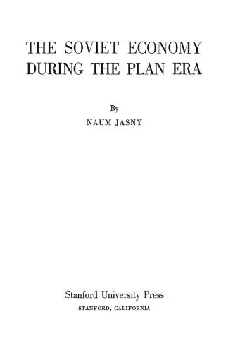 دانلود نسخه کامل کتاب The Soviet Economy During the Plan Era