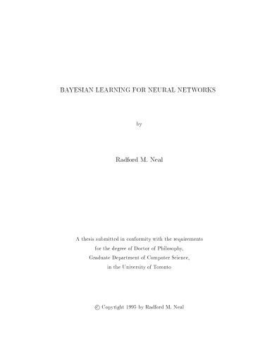 دانلود نسخه کامل کتاب Bayesian Learning for Neural Networks