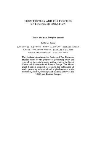 دانلود نسخه کامل کتاب Leon Trotsky and the Politics of Economic Isolation