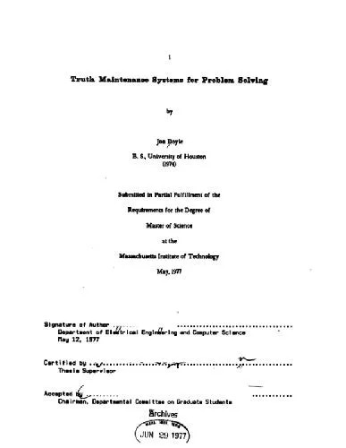 دانلود نسخه کامل کتاب Truth maintenance systems for problem solving