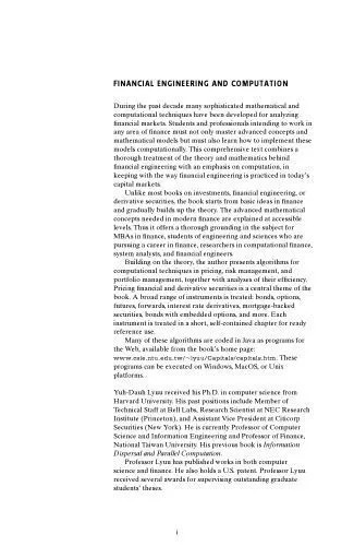 دانلود نسخه کامل کتاب Financial Engineering and Computation: Principles, Mathematics, and Algorithms