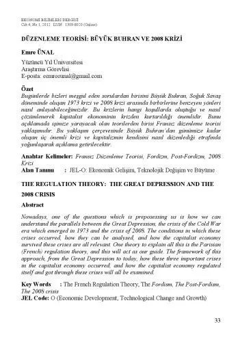 دانلود نسخه کامل کتاب Düzenleme Teorisi Büyük Buhran ve 2008 krizi [article]
