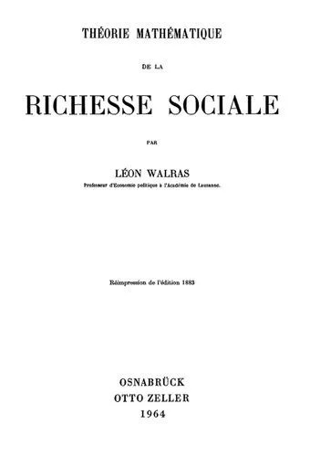 دانلود نسخه کامل کتاب Théorie mathématique de la richesse sociale