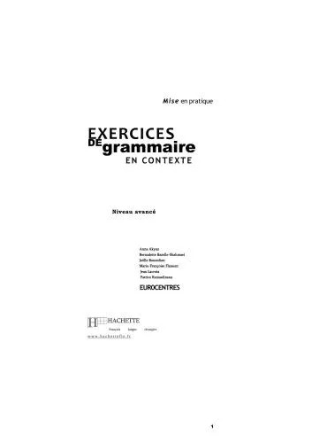 دانلود نسخه کامل کتاب Exercices de grammaire en contexte. Niveau avancé
