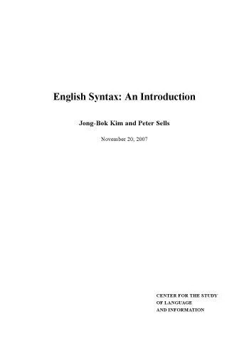 دانلود نسخه کامل کتاب English syntax : an introduction
