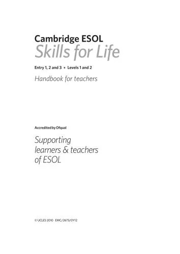 دانلود نسخه کامل کتاب Cambridge ESOL. Skills for Life – Handbook for Teachers