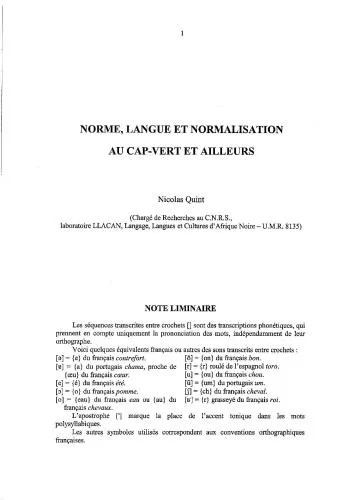 دانلود نسخه کامل کتاب Norme, langue et normalisation au Cap-Vert et ailleurs