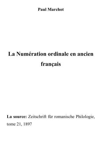 دانلود نسخه کامل کتاب La Numération ordinale en ancien français