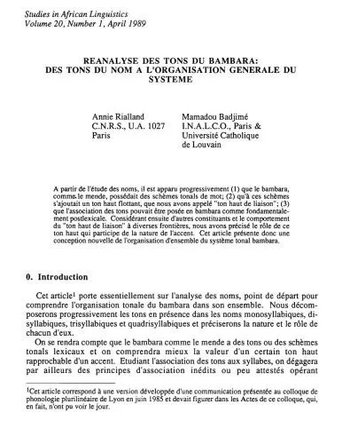 دانلود نسخه کامل کتاب Studies in African Linguistics. Volumes 20-29