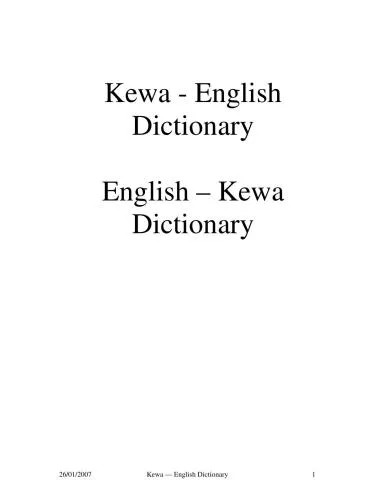 دانلود نسخه کامل کتاب Kewa – English Dictionary / English – Kewa Dictionary