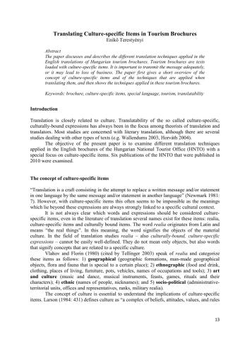 دانلود نسخه کامل کتاب Translating Culture-specific Items in Tourism Brochures