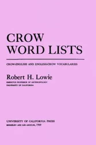 دانلود نسخه کامل کتاب Crow Word Lists. Crow-English and English-Crow Vocabularies