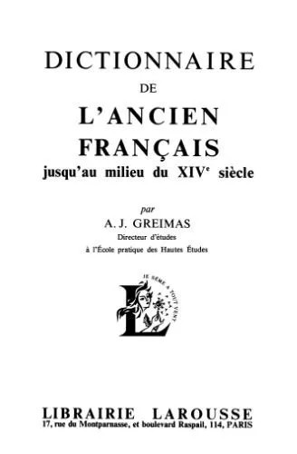 دانلود نسخه کامل کتاب Dictionnaire de l’Ancien Français jusqu’au milieu du XIVe siècle