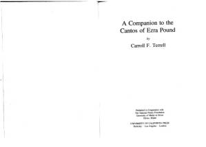 دانلود کتاب A Companion to The Cantos of Ezra Pound: Vol. I (Cantos 1-71)
