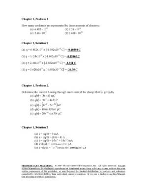 دانلود کتاب Fundamentals of Electric Circuits – Third Edition – Solutions Manual