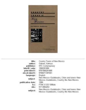 دانلود کتاب Country Towns of New Mexico
