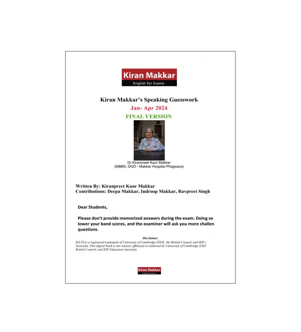 کتاب ماکار ایلتس اسپیکینگ Kiran Makkars Speaking Guesswork JAN APR 2024 Final Version