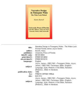 دانلود کتاب Narrative Design in Finnegans Wake: The Wake Lock Picked (Florida James Joyce)
