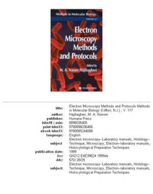 دانلود کتاب Electro Microscopy Methods and Protocols (Methods in Molecular Biology Vol 117)