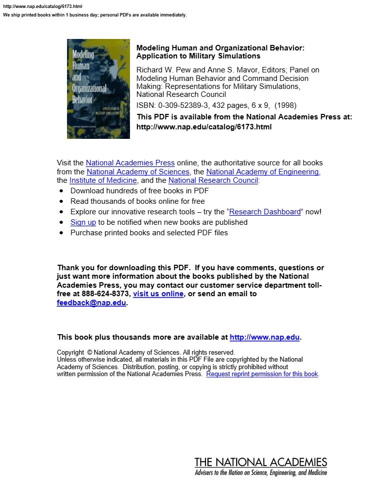 دانلود کتاب Modeling Human and Organizational Behavior