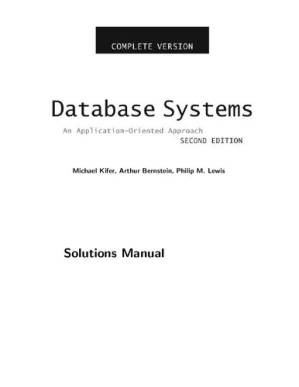 دانلود کتاب DATABASE SYSTEMS AN APPLICATION-ORIENTED APPROACH SECOND EDITION (SOLUTION MANUAL)