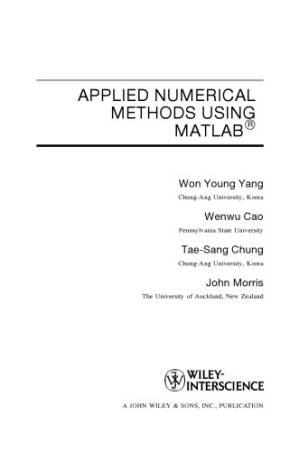 دانلود کتاب Applied Numerical Methods Using MATLAB