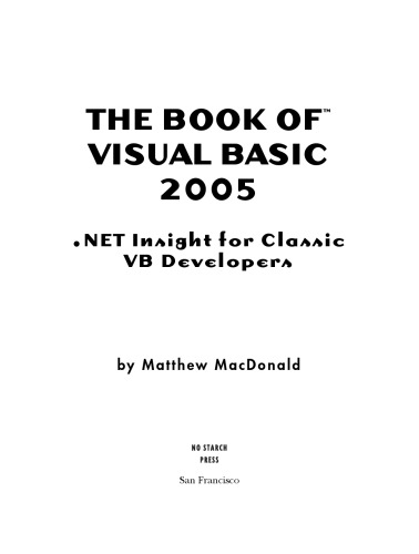 دانلود کتاب The Book of Visual Basic 2005 .NET Insight for Classic VB Developers