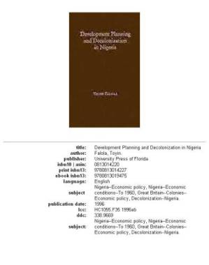 دانلود کتاب Development planning and decolonization in Nigeria