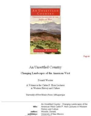 دانلود کتاب An unsettled country: changing landscapes of the American West