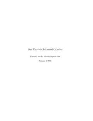 دانلود کتاب One Variable Advanced Calculus