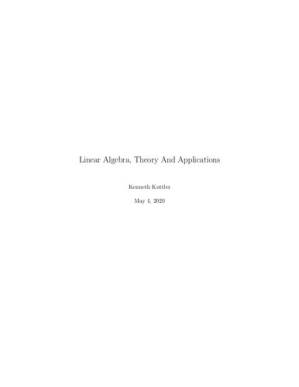 دانلود کتاب Linear Algebra, Theory And Applications