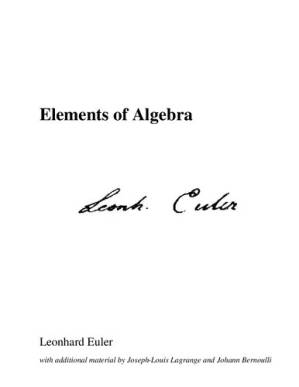 دانلود کتاب Elements of Algebra