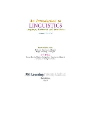 دانلود کتاب An Introduction to Linguistics Language, Grammar and Semantics, second edition