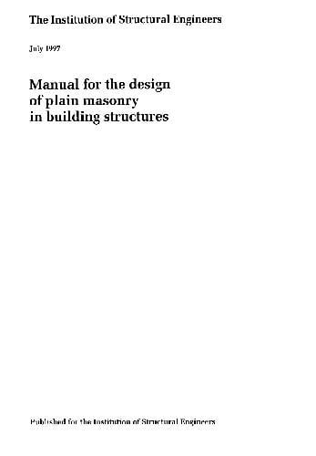دانلود کتاب Manual For The Design Of Plain Masonry In Building Structures, 1997